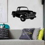 Wallity Chevy 3200 Pickup Escultura de Pared de Metal Negra